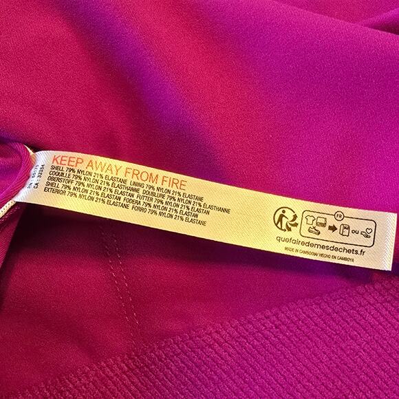 Free People x Hatch Maternity Bra Womens Size XS Fluorescent Berry Square Neck - Picture 4 of 5